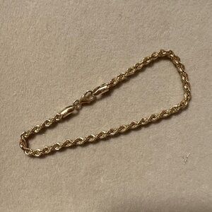 Gold rope chain bracelet